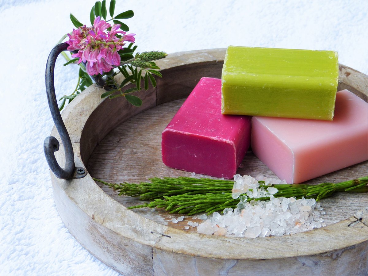 Soap Bars on a Wooden Tray